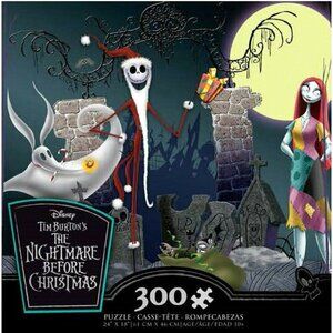 Disney THE NIGHTMARE BEFORE CHRISTMAS 300 PC Holiday Puzzle + BONUS Poster NEW